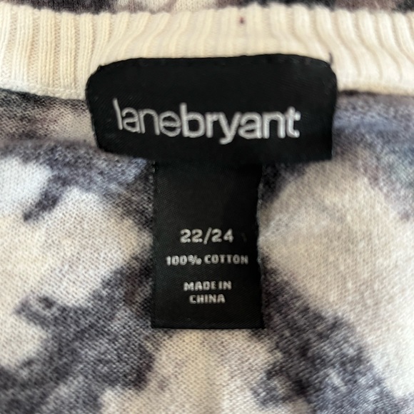 Lane Bryant Black/White Geometric Print V-Neck Button-Up Cardigan Sweater 22/24 - Picture 5 of 9